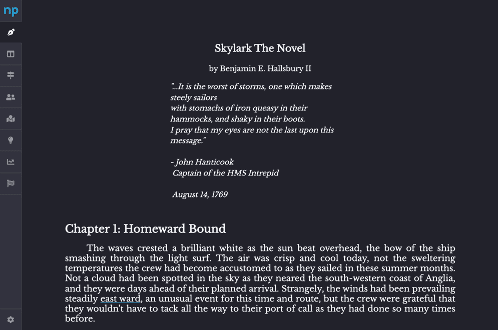 NovelPad Novel Writing Software